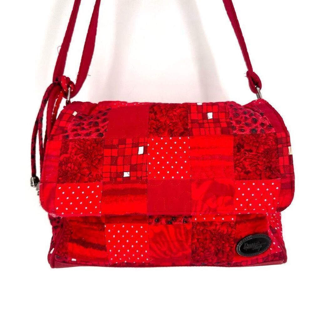 Donna Sharp Floral Polka Dot Leopard Red Adjustable Crossbody Purse Bag